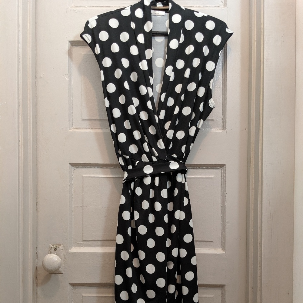Polka dot wrap dress
